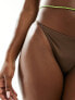 Monki v shape bikini brief in chocolate brown