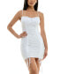 Juniors' Lace Sweetheart-Neck Ruched Bodycon Dress