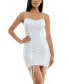 ფოტო #1 პროდუქტის Juniors' Lace Sweetheart-Neck Ruched Bodycon Dress