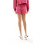 Pimkie tweed skort co-ord in pink check