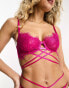 Фото #2 товара ASOS DESIGN Laylani strappy underwire bra in cerise