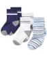 ფოტო #1 პროდუქტის Baby Boys Striped Crew Socks, Pack of 3, Created for Macy's