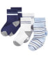 Фото #1 товара Baby Boys Striped Crew Socks, Pack of 3, Created for Macy's