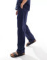 ASOS DESIGN Co-ord relaxed seersucker beach trouser with elasticated waist in navy Синий, M - W34 - фото #4