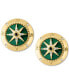ფოტო #1 პროდუქტის EFFY® Malachite & Diamond (1/10 ct. t.w.) North Star Stud Earrings in 14k Gold