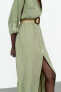 Фото #6 товара Платье-рубашка с ремнем из джута ZARA