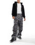 COLLUSION pull on adjustable waist baggy skate pant in camo