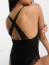 ASOS DESIGN Lottie rib lace back soft body in black