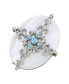 ფოტო #1 პროდუქტის Silver-Tone Aqua and Imitation Pearl Cross Brooch