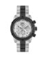 Men's Hurricane Black Silver-Tone Stainless Steel Bracelet Watch 44mm