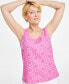 Фото #1 товара Women's Linen Eyelet Tank Top, Created for Macy's