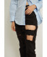 Women's Cut Out Ripped Straight Leg Denim Jeans