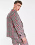 Twisted Tailor ribery skinny suit jacket in pink houndstooth check