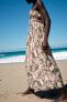 Фото #2 товара Платье с плиссировкой и принтом ZARA