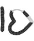 ფოტო #1 პროდუქტის Black Spinel Heart Small Hoop Earrings (2-1/2 ct. t.w.) in Sterling Silver, 0.87"
