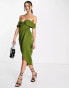 Фото #8 товара ASOS DESIGN off shoulder corset midi dress in olive