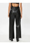 Фото #5 товара Брюки женские Koton Большой карманный мини джинсы faux leather hemline