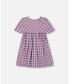 ფოტო #3 პროდუქტის Girl Button Front Dress With Pockets Plaid Pink And Blue - Child