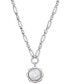 ფოტო #1 პროდუქტის Scalloped Frame Mother-of-Pearl Pendant Necklace, 36" + 2" extender, Created for Macy's