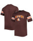 ფოტო #3 პროდუქტის Men's Brown Cleveland Browns Big and Tall Arm Stripe T-shirt