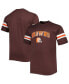 Men's Brown Cleveland Browns Big and Tall Arm Stripe T-shirt Коричневый, 2xB - фото #3