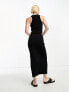 Фото #4 товара ASOS DESIGN co-ord knitted ribbed midaxi skirt in black