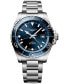 Фото #1 товара Men's Swiss Automatic Hydroconquest GMT Stainless Steel Bracelet Watch 43mm