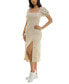 ფოტო #1 პროდუქტის Juniors' Square-Neck Eyelet Short-Sleeve Midi Dress