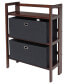 Фото #1 товара Torino 3-Pc Set Folding Bookcase with Fabric Basket