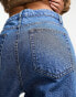 Фото #5 товара DTT Ivanna hourglass wide leg dad jeans in mid wash blue