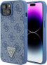 Guess Guess GUHCP15SP4TDPB iPhone 15 / 14 / 13 6.1" niebieski/blue hardcase Leather 4G Triangle Strass