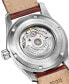 Men's Swiss Automatic Khaki Field Brown Leather Strap Watch 42mm H70555533
