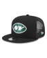Фото #1 товара Men's Black New York Jets Shade Trucker 9FIFTY Snapback Hat