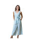 Фото #1 товара Women's Woven Sleeveless Tie-Waist Jumpsuit with Wide Leg