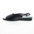 Фото #9 товара David Tate Norma Womens Black Leather Hook & Loop Slingback Sandals Shoes 10