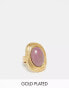 Фото #1 товара ASOS DESIGN 14k gold plated ring with real semi precious stone