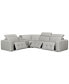 Фото #2 товара CLOSEOUT! Haigan 5-Pc. Leather "L" Shape Sectional Sofa with 3 Power Recliners, Created for Macy's