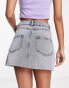 Фото #2 товара Miss Selfridge denim micro mini skirt in acid wash