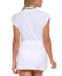 Фото #2 товара Dkny Women's Solid Flutter-Sleeve Deep-v Swim Dress Cover-Up White Size L 306467