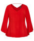 ფოტო #2 პროდუქტის Plus Size Bell Sleeve Top