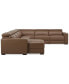 Фото #8 товара Nevio 157" 6-Pc. Leather Sectional with 2 Power Recliners, Headrests and Chaise, Created For Macy's