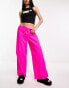 Фото #2 товара COLLUSION low rise wide leg parachute pant in hot pink