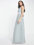 TFNC Bridesmaid bow back maxi dress in sage green