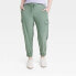 Фото #2 товара Women's Flex Woven Mid-Rise Cargo Joggers - All In Motion Green L