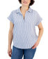 Фото #1 товара Petite Cotton Short-Sleeve Camp Shirt, Created for Macy's
