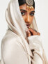 Фото #3 товара Kanya London Bridesmaid Lehenga full flare frill skirt & dupatta scarf in muted blush