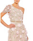 Women's Floral Embellished One Shoulder A Line Gown