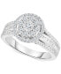 ფოტო #1 პროდუქტის Diamond Halo Cluster Engagement Ring (1 ct. t.w.) in 10k White Gold