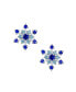 Фото #2 товара Christmas Holiday Party CZ Royal Ice Blue Aqua Cubic Zirconia Star Snowflake Stud Clip On Earrings No Piercing