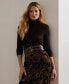 ფოტო #1 პროდუქტის Women's Silk-Blend Turtleneck Sweater